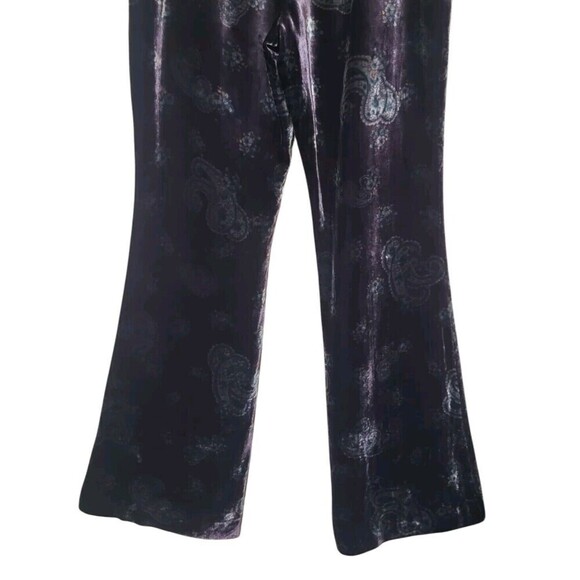 RALPH RALPH LAUREN Tartan Label Y2K 10 M Velvet Flared Pants High Rise Paisley - Picture 10 of 12